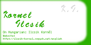 kornel ilcsik business card