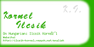 kornel ilcsik business card